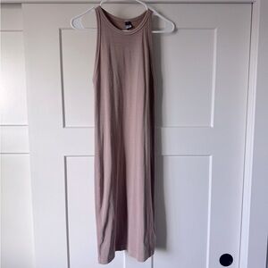 Sleeveless Tan body con dress size M Tall.